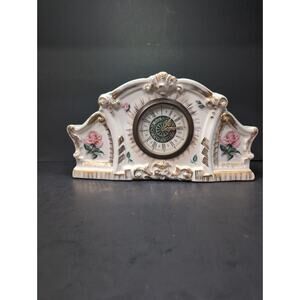 Lanshire Electric Rose Mantle Clock With‎ Candle Holders, Vintage, Read Desc